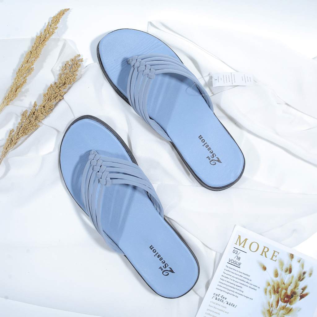 Sandal Wanita second sessionTerbaru Teplek Kepang Let Sandal Jepit Slop|Sandal flat tali