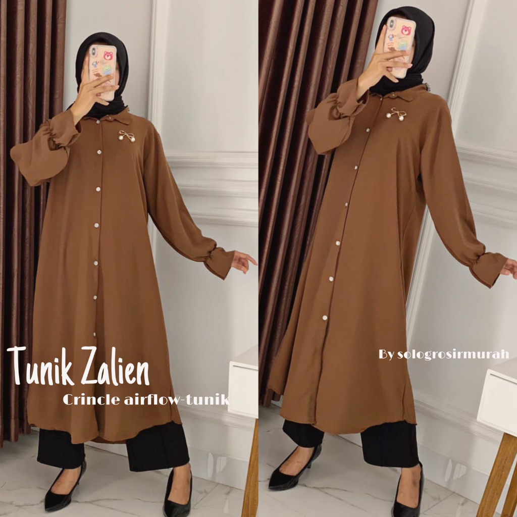 Zalien Tunik Long Crincle AIrflow LD 110cm