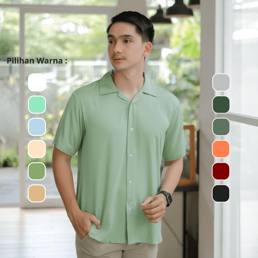 [ CUCI GUDANG ] Kemeja Rayon Raka Maroon Hawai Polos Adem dan Nyaman Pria Wanita - Stylelaki