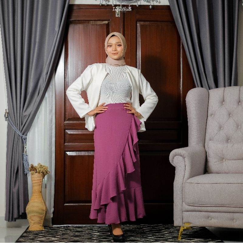 Maxi Skirt Rok Panjang Wanita Casual Airflow