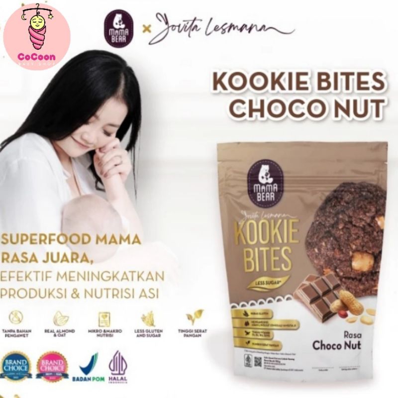 Camilan Snack Pelancar Asi Kookie Bites Mamabear Mama Bear Choco Nut