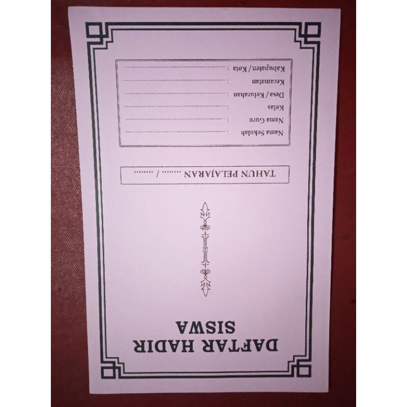 buku daftar hadir siswa