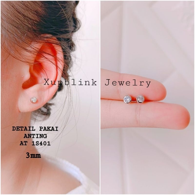 Anting Titanium Anti Karat Irish Permata Cocok Dipakai Sehari-hari