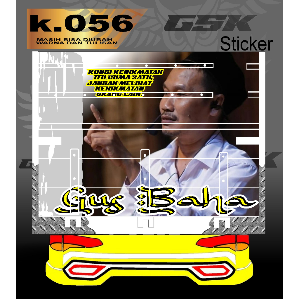 Stiker Decal Bak Belakang Truk Canter Stiker Bak Truk Giga Stiker Decal Bak k.056