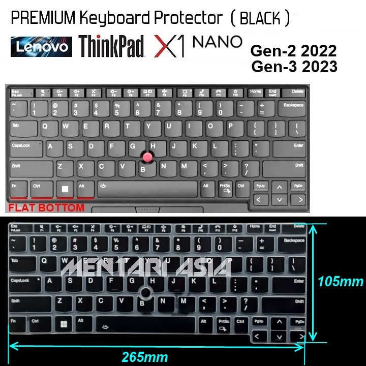 Keyboard Protector Lenovo ThinkPad X1 Nano Gen-2 Gen-3  - PREMIUM BLACK