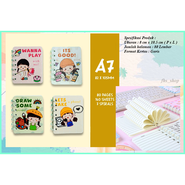 Notebook Scrapbook A7 Notebook Mini Cute Notebook Lucu A7 Buku Tulis Notebook Aesthetic Notebook Mini Pocket Lets Play Girl Notebook A7