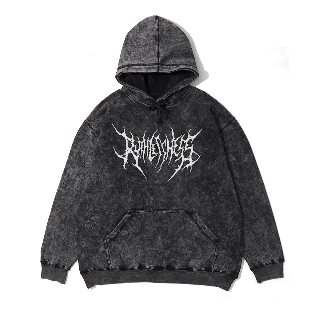 TERBARU HOODIE PRIA SANDWASH METAL WASED GREY MOTIF GHOST KEKINIAN KEKINIAN