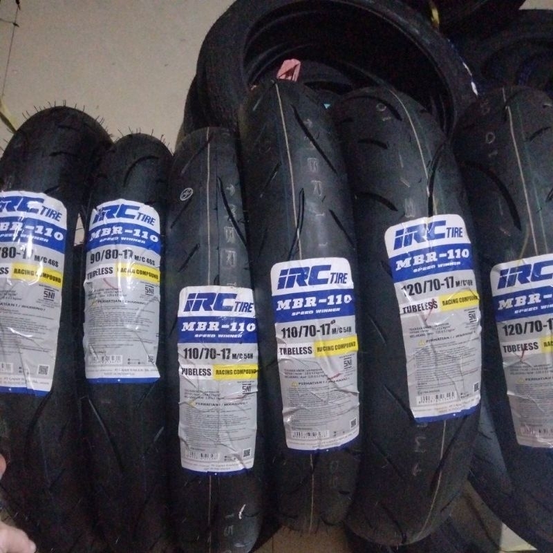 BAN IRC MBR 110 MBR-110 - TUBELESS (90/80 - 100/80 - 110/70 - 120/70 - 130/70 - 150/60 - 160/60) RING 17 TL SPEED WINNER BAN RACING SOFT COMPOUND MOTOR BEBEK DAN SPORT RING17 MBR110 TUBBLES TUBLESS ORIGINAL