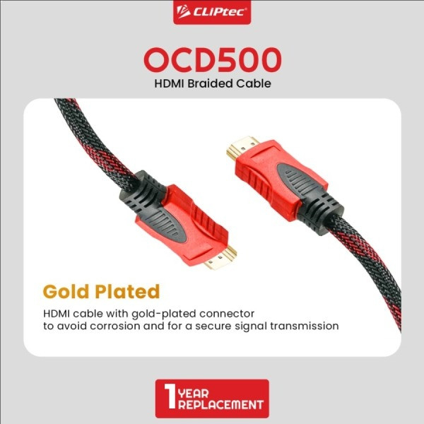 Kabel HDMI CLIPtec OCD500 5m - Kabel Hdmi to hdmi 5Meter Jaring