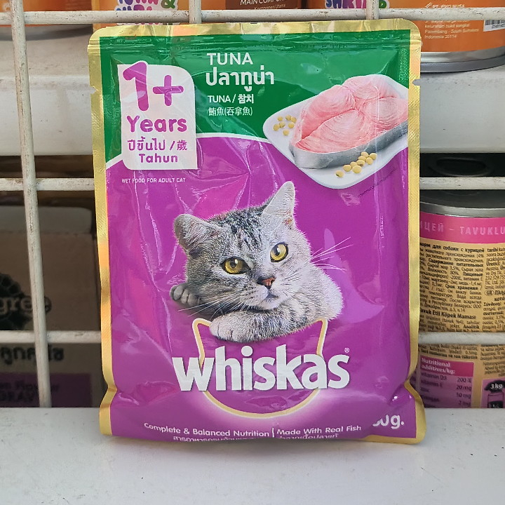 ( 24 Sachet / 1 Dus ) Makanan Kucing Whiskas Sachet Tuna Adult Pouch 80G Wet Food