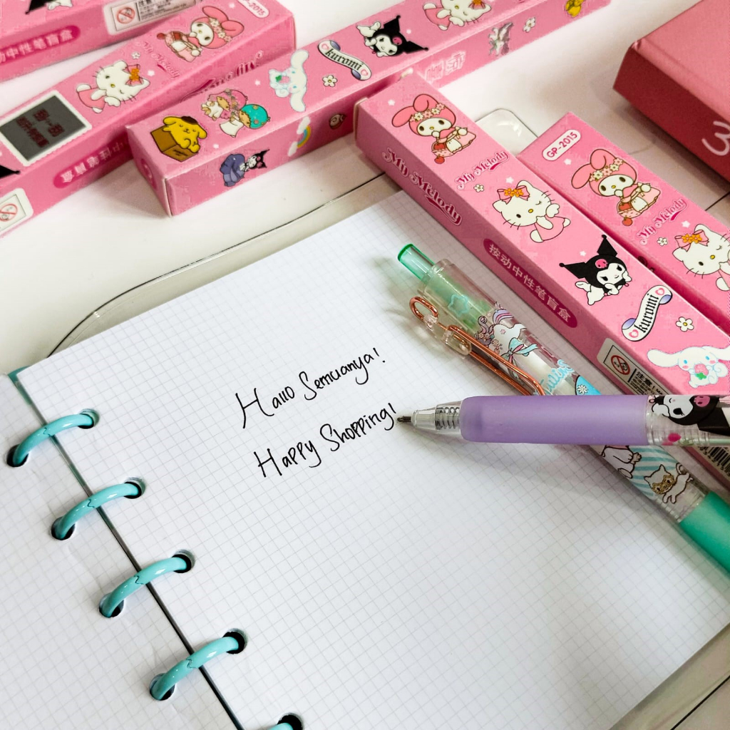 PULPEN CETEK MISTERY SANRIO MELODI PURIN LITTLE STARS KUROMI HELLO KITTY ALAT TULIS BOLPOIN UNIK IMUT MURAH PEN GEL  MISTERI KARAKTER PENA UNIK LUCU MURAH