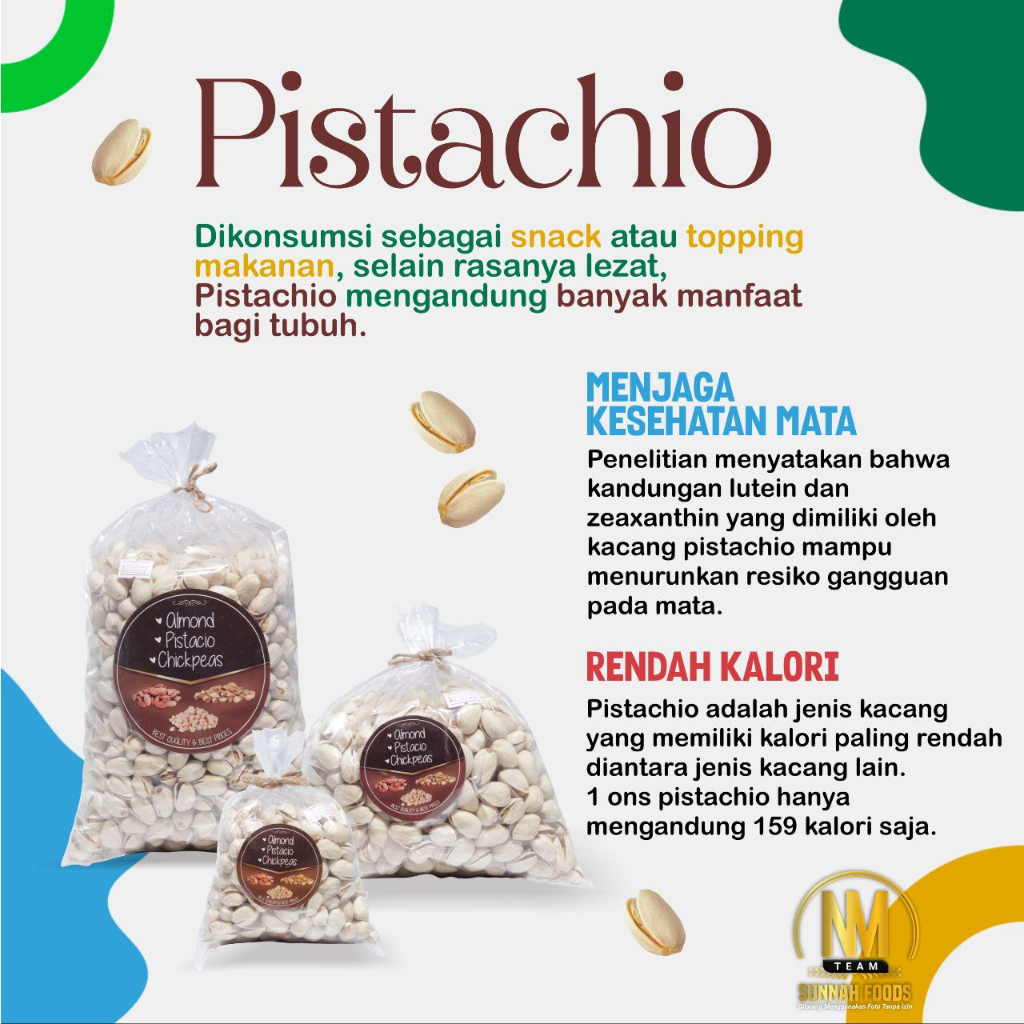 

Pistachio / Fustuk / Kacang Ketawa Kemasan 900gr - 1kg