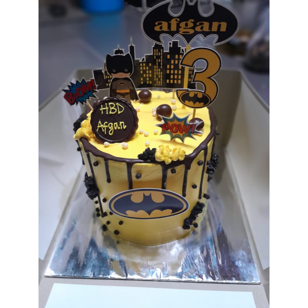 Topper Kue Ulang Tahun BATMAN (Custom Nama)