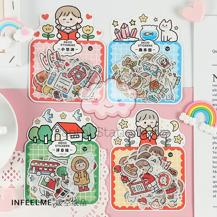 

Enjoyable Free Time Flake Deco Stickers Set - Stiker Lucu
