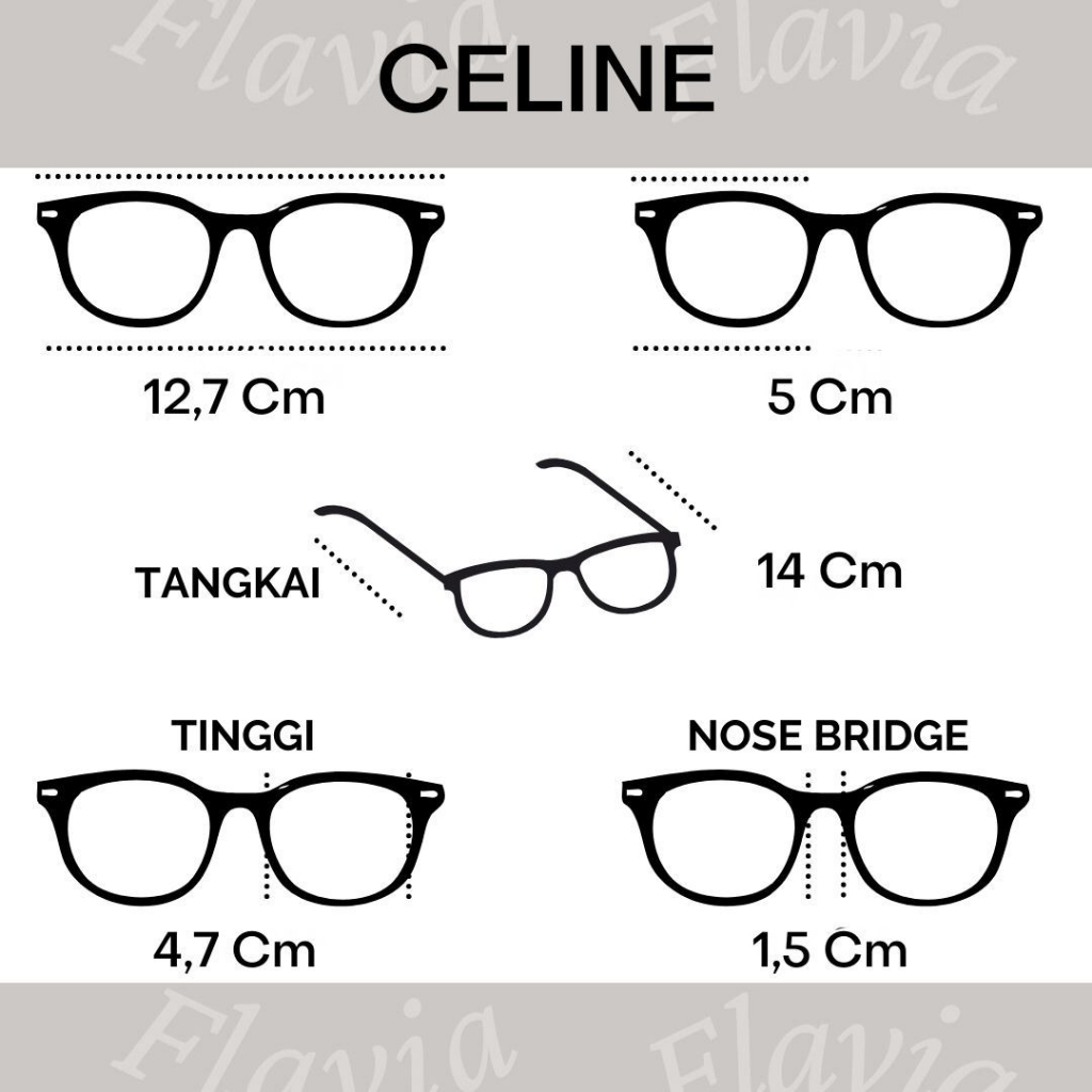 Flavia Eyewear - Kacamata Celine Cat Eye  (custom minus, photochromic, blueray, bluechromic dan photobrown)