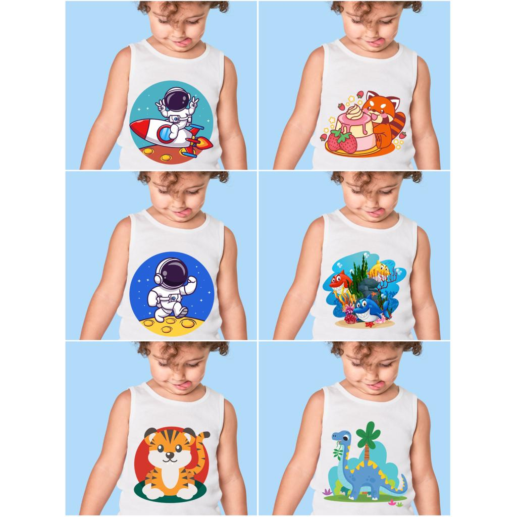 IL - SINGLET ANAK MOTIF KARAKTER / KAOS DALAMAN ANAK OBLONG / KAOS ANAK COWOK CEWEK MOTIF SABLON ABB S-XL