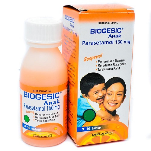 Biogesic Anak Sirup 60ml Darya - Paracetamol Sirup / Obat Demam / Obat Sakit Gigi / Obat Sakit Kepal