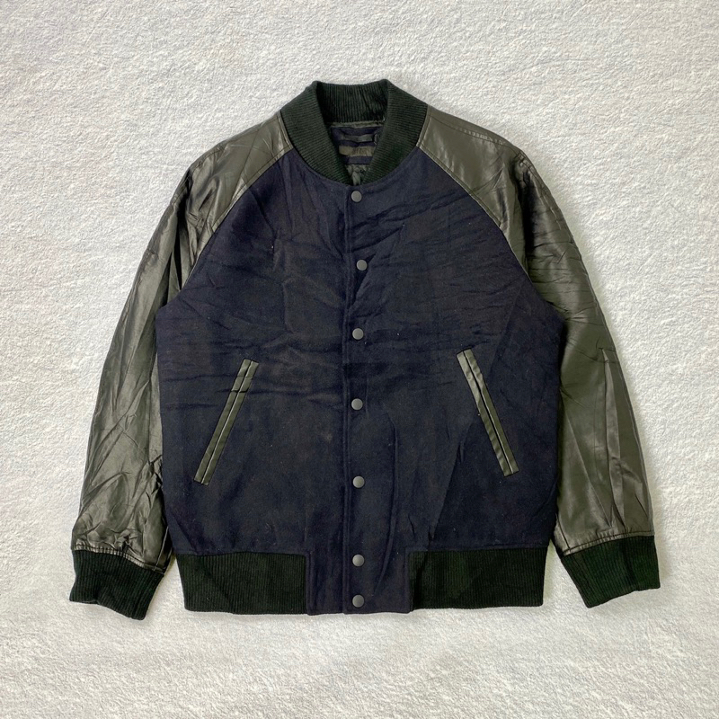 Uniqlo Varsity Wol Mix Leather Jacket