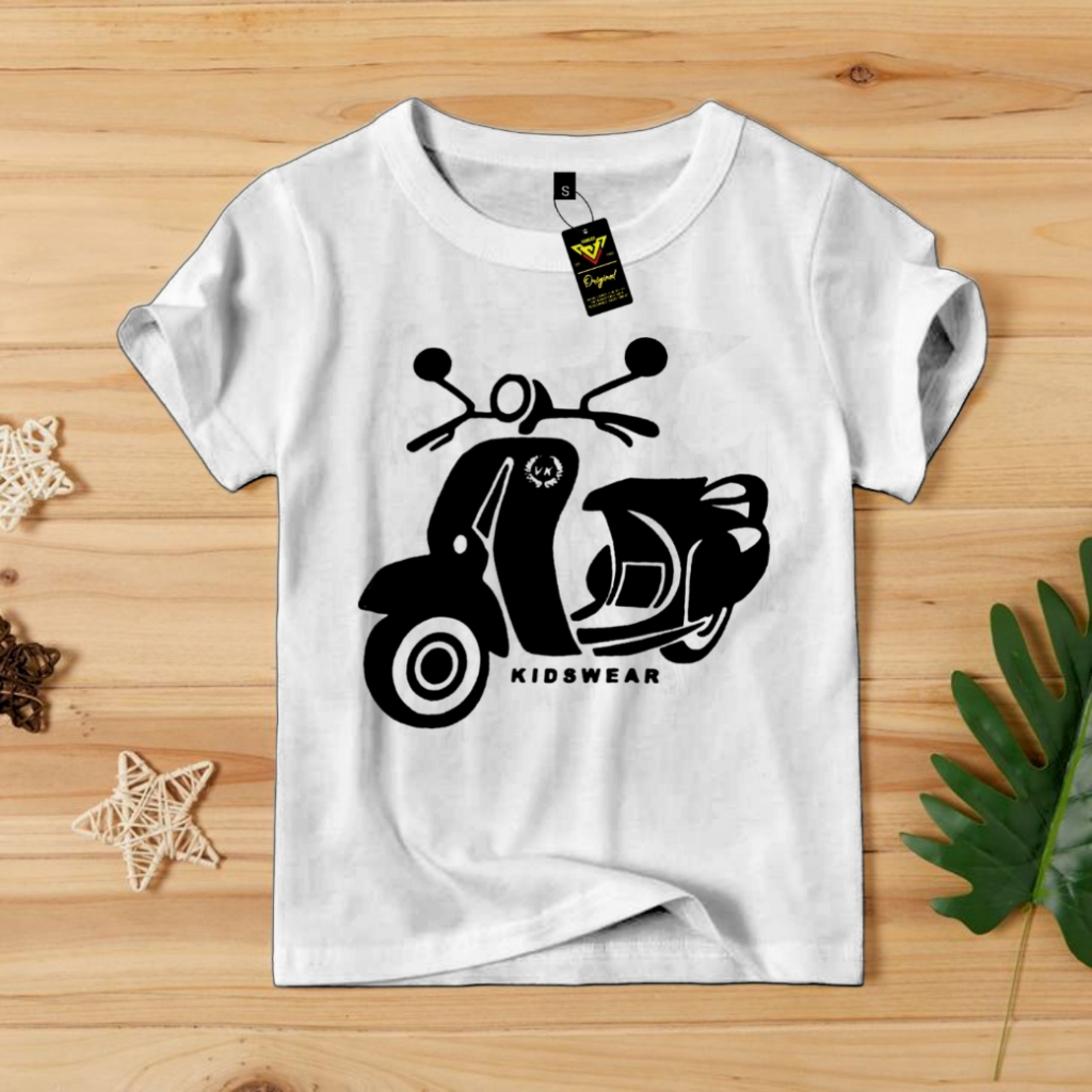 BAJU ANAK LAKI LAKI//KAOS DISTRO ANAK VANKIDS MOTOR VESPA 1-10 TAHUN