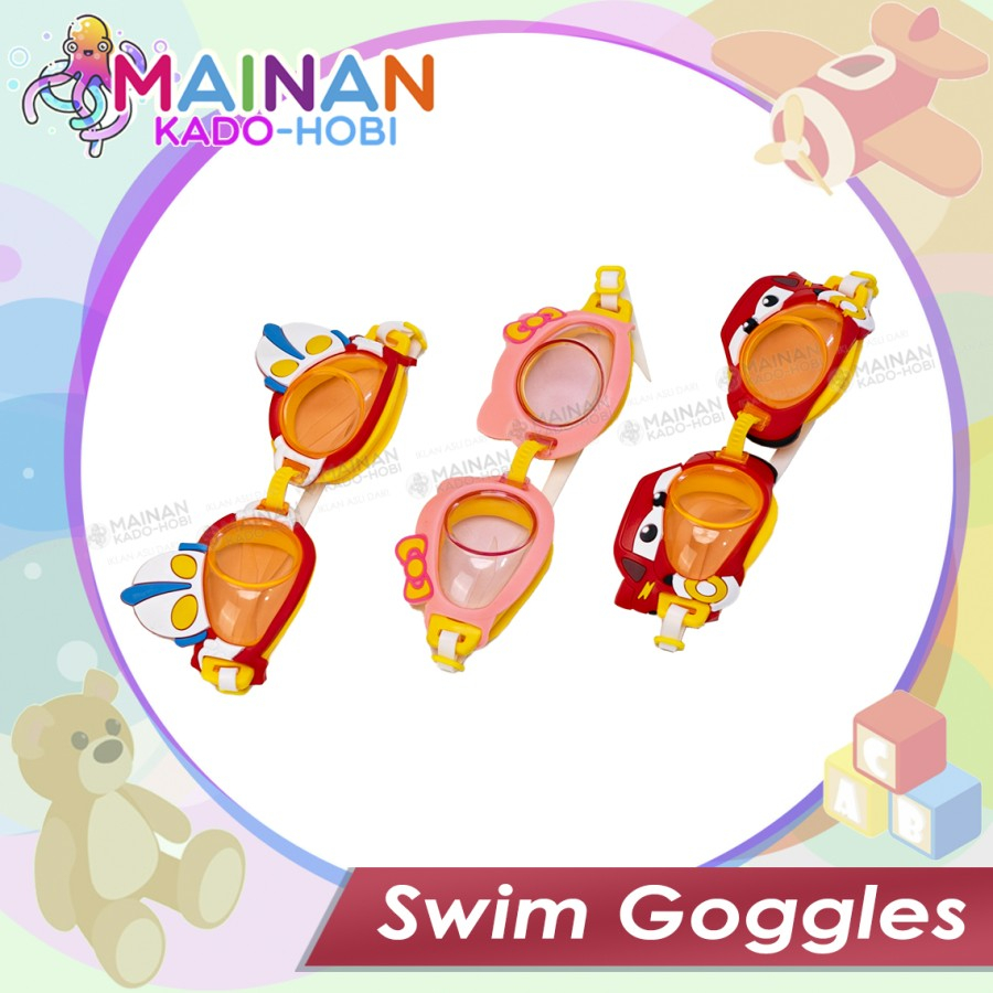 HADIAH GOGGLE KACAMATA RENANG ANAK MOTIF KARAKTER SUPERHERO KARTUN LUCU