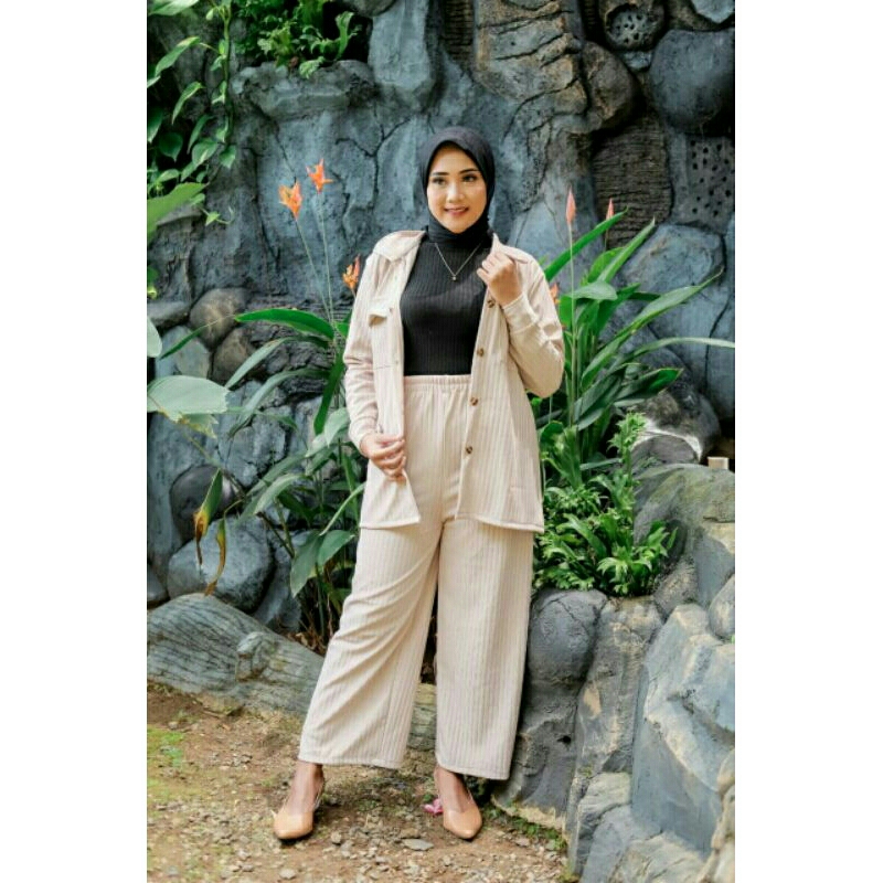 Setelan Knitt Kulot/One set Knitt Celana Kulot