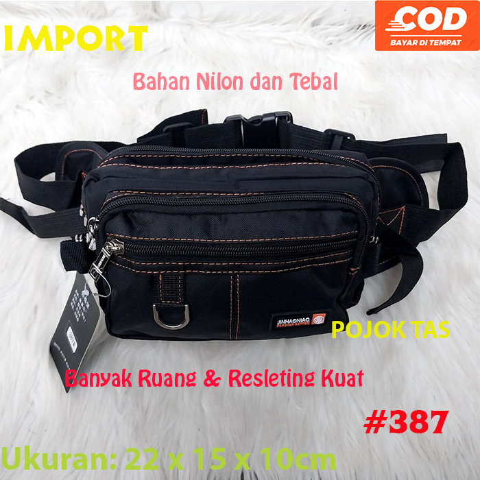 Tas Pinggang Pria Laki Tas hp Waistbag Cowok Bahan Kanvas Import Murah
