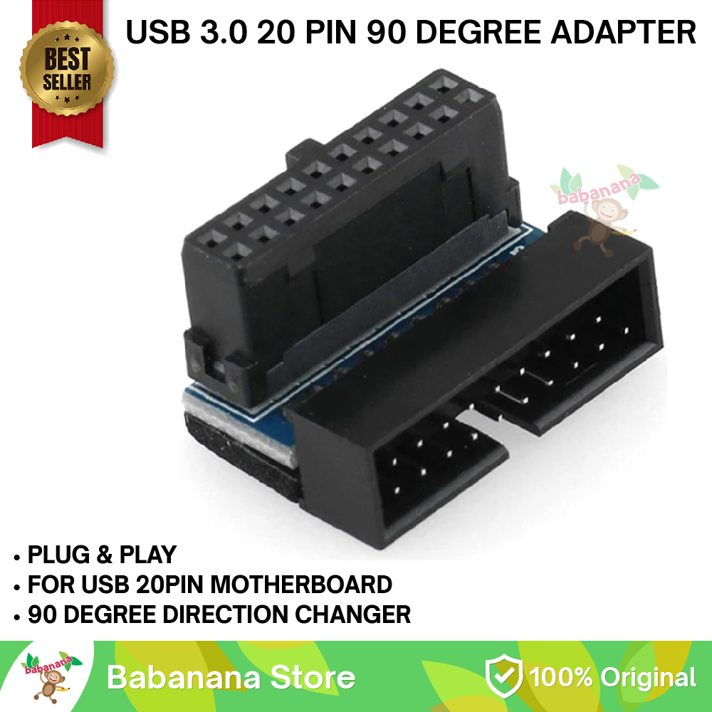 USB 3.0 20pin 20 PIN Down Siku 90 Degree Elbow Adapter Motherboard