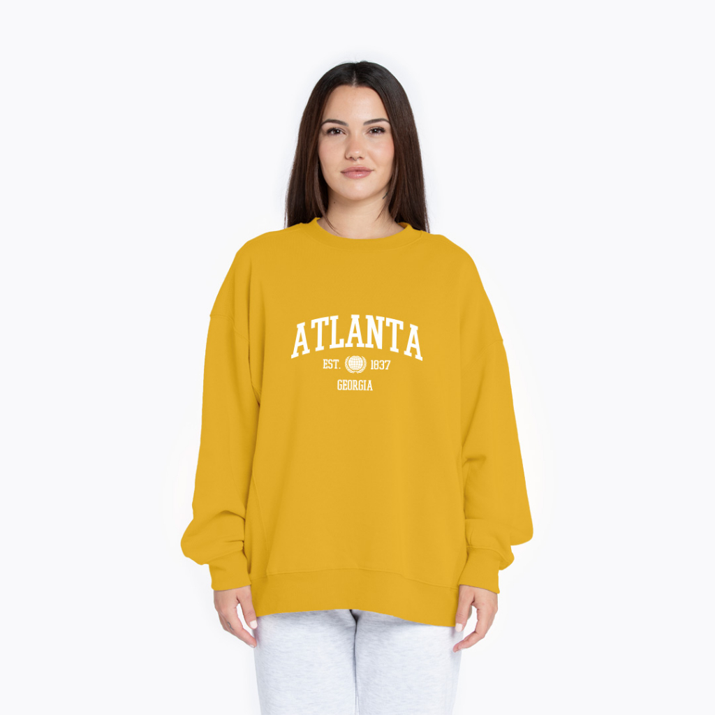 ATLANTA SWEATER SWITER CREWNECK OVERSIZE PRIA WANITA Size M-XXL