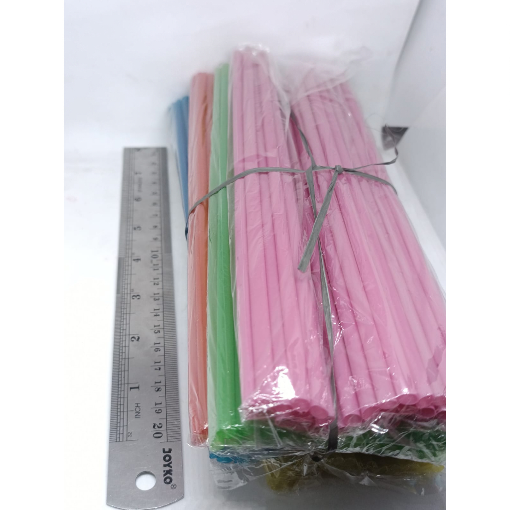 SEDOTAN PLASTIK KECIL WARNA WARNI 1 IKAT ISI 5 PAK 30 PCS