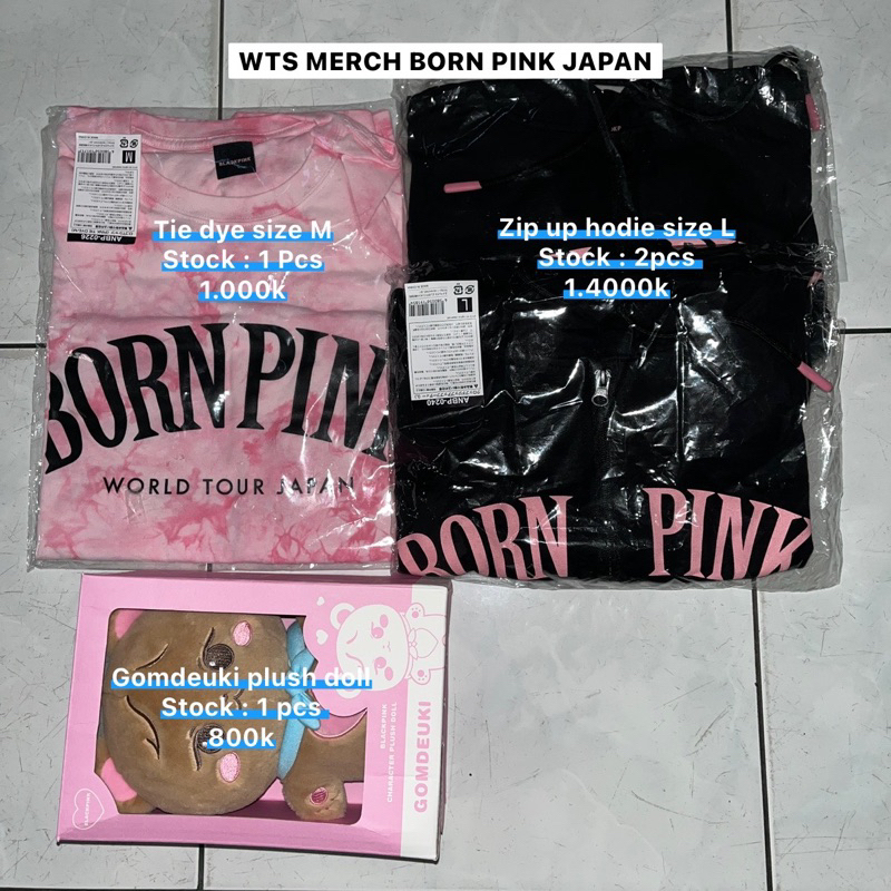 WTS BLACKPINK BORN PINK WORLD TOUR MERCH JEPANG PLUSH DOLL GOMDEUKI JENNIE BONEKA PINK TIE DYE TSHIR