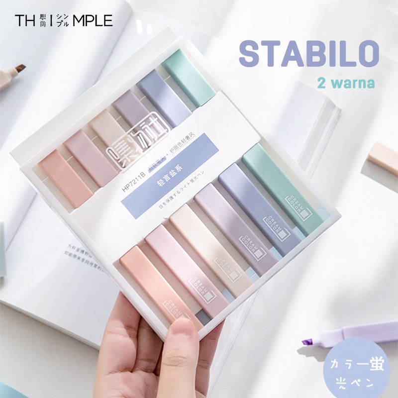 

6PCS stabilo pastel /spidol highlighter Colour Pen Journal Marker Pen Alat Tulis-THIMPLE