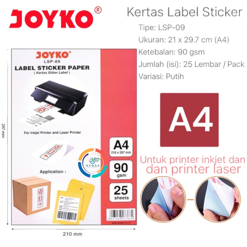 

Joyko Label Sticker Paper LSP-09 | A4 90gsm