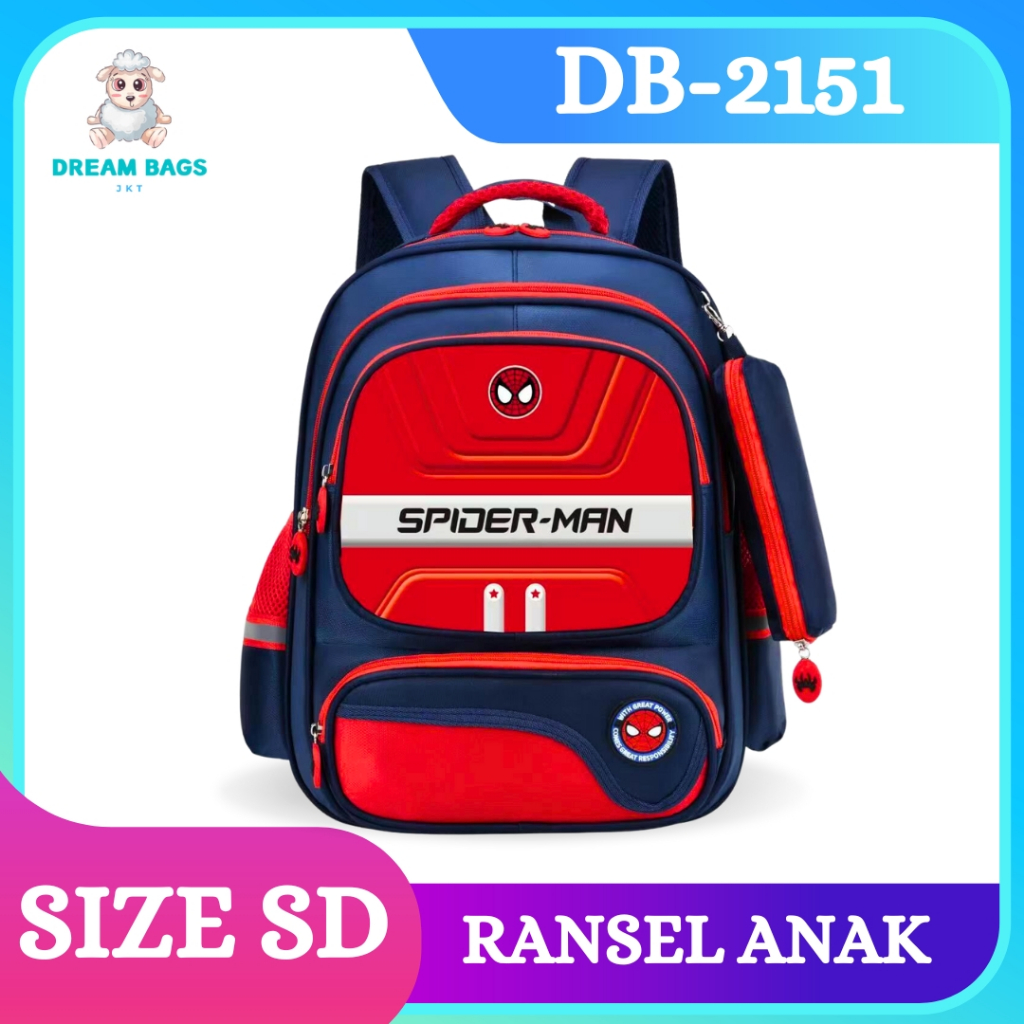 Tas Sekolah Karakter Superhero DB 1922 Size SD Tas Anak Import - Tas Sekolah Anak Laki Laki - Tas Sekolah anak Laki Sd - tas anak laki sd