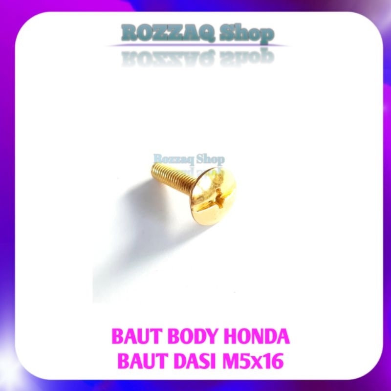 10 PCS BAUT BODY HONDA 6x25 GOLD BAUT BODY SUPRA / COVER Honda Supra x 125 / Kharisma M 6x25