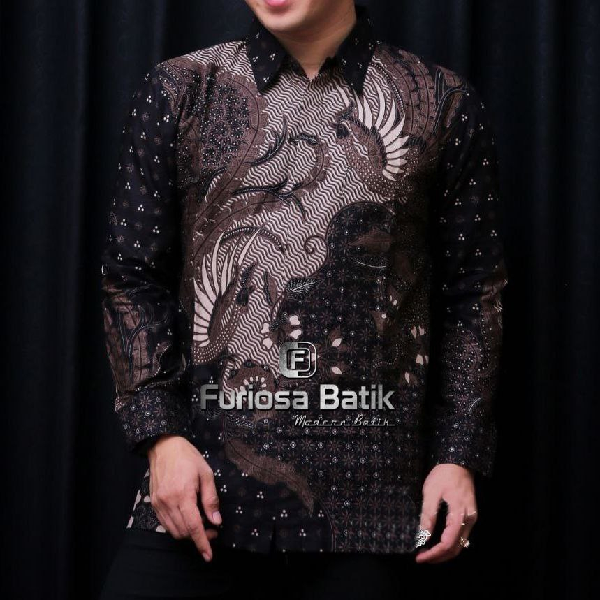 Furiosa Batik SEKAR JAGAD Baju Batik Pria Lengan Panjang Batik Premium Modern Rajata size M L XL XXL