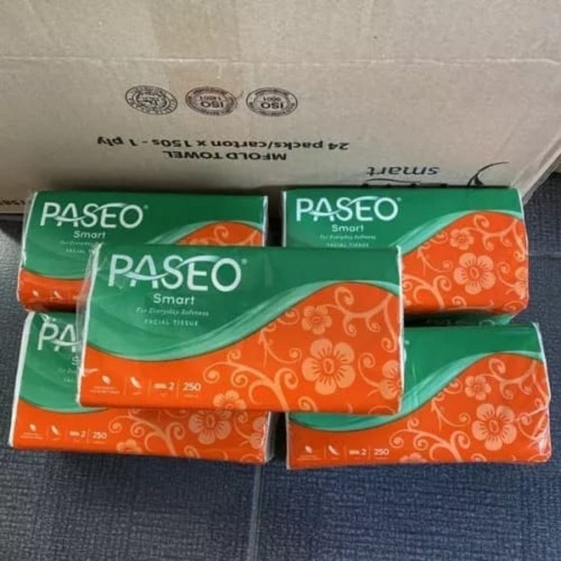 Tissue Paseo 250 sheet 2ply facial tissue