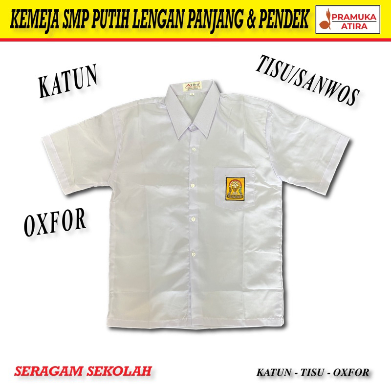 Kemeja / Baju Putih SMP Anak - Lengan Panjang &amp; Pendek