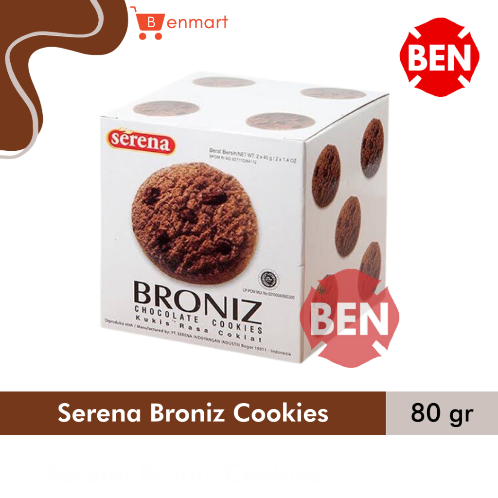 

Serena Broniz Chocolate Cookies Box 80g 80gr Choco Chip Coklat Cokelat