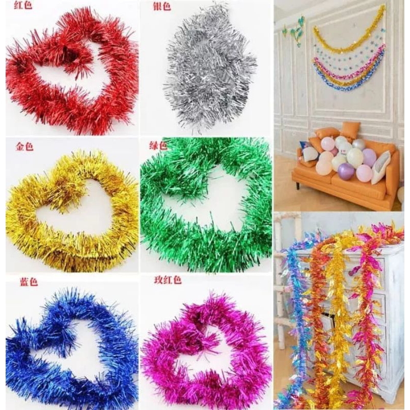 Slinger Rumbai Tinsel Sewarna dan Mix Warna Serbaguna