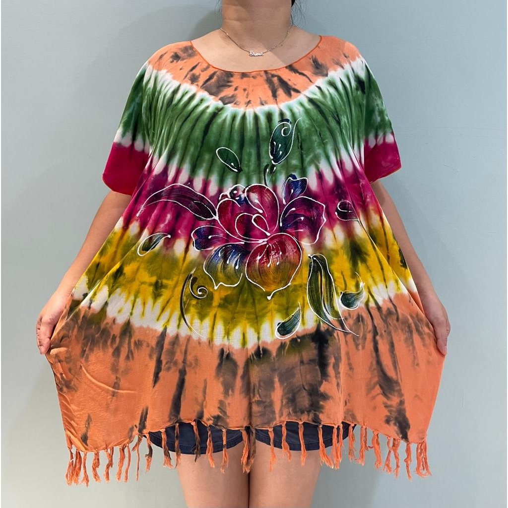 BAJU BALI BLUS LUKIS RONCE SUPER JUMBO FIT TO XXXXL R/B REAL PICT!!