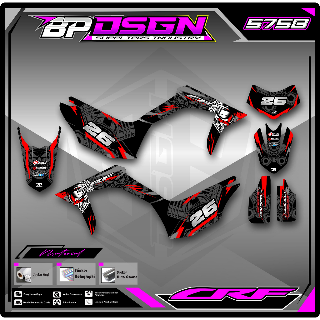 Striping CRF 150L - Stiker Striping CRF 150L - List Variasi Stiker Motor CRF 150L KEREN BP.011
