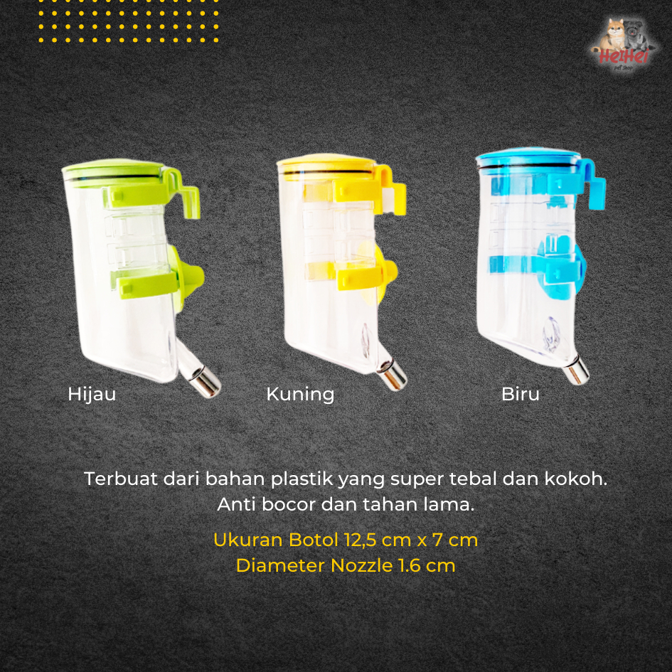 PREMIUM PET DRINKING BOTTLE-Botol Minum Gantung Kandang Kucing/Anjing