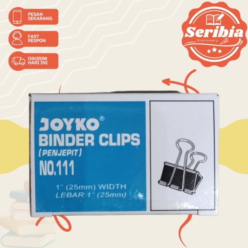 

BINDER CLIPS JOYKO NO 111 DAN 107 / JEPIT KERTAS / PENJEPIT / CLIPS HITAM