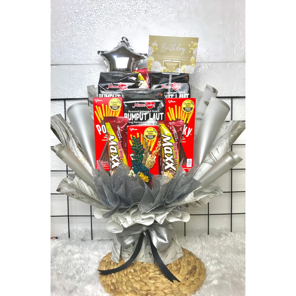 

Buket Snack Rumput Laut Birthday gift Graduation Valentine Valentine Anniversary