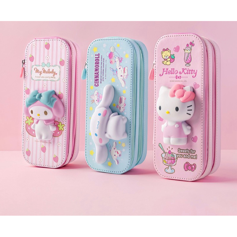 Kotak Pensil Anak Squishy Motif Kuromi Melody Kitty Cinnamoroll Good Quality