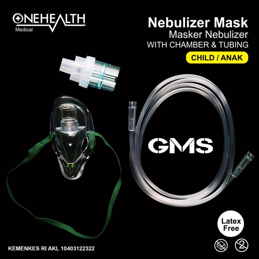 Masker Nebulizer Nebulizer Mask OneHealth Set Dewasa Anak Gea Masker Terapi Uap