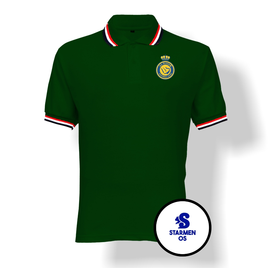 Kaos Wangki Polo T-Shirt Pria Kerah 3 List Soft Logo ALNASSR FC