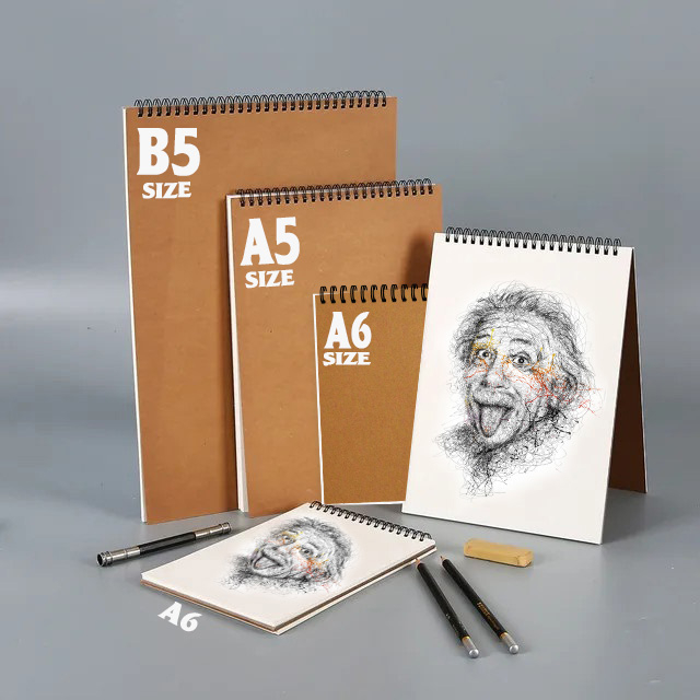 

BUKU GAMBAR & SKETSA TEBAL | WATER COLOR SKETCH BOOK RING SPIRAL | COVER HITAM | DIARY PAPER