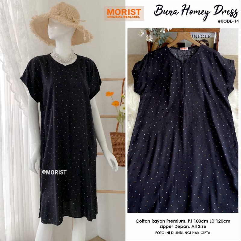 Daster Homey Dress Set Motif Original Morist [Buna Aura Momy Tasya]