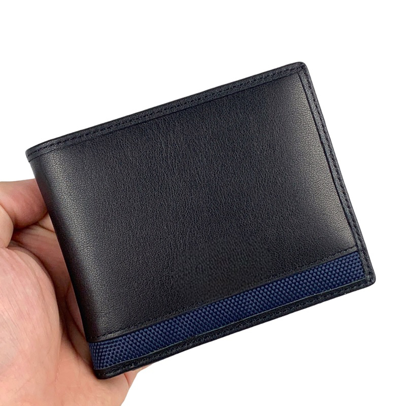 DOMPET PRIA KULIT ASLI KOMBINASI NYLON LEMBUT MIRROR